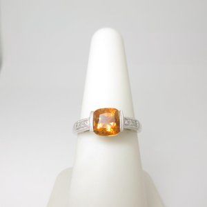 10K White Gold 1.50ct Fancy Citrine & Diamond